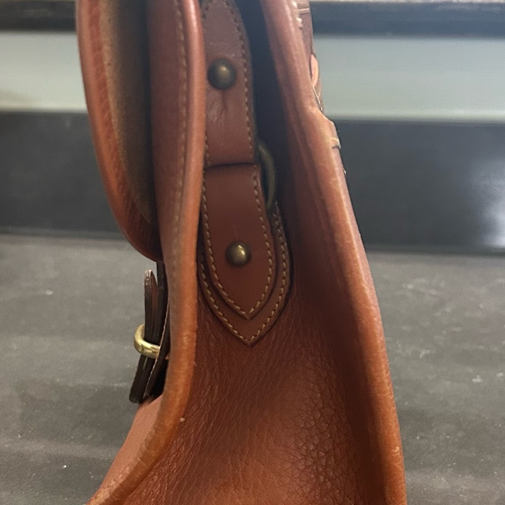 Dooney & Bourke Pebble Leather Messenger in Cognac Brown - Picture 3 of 8